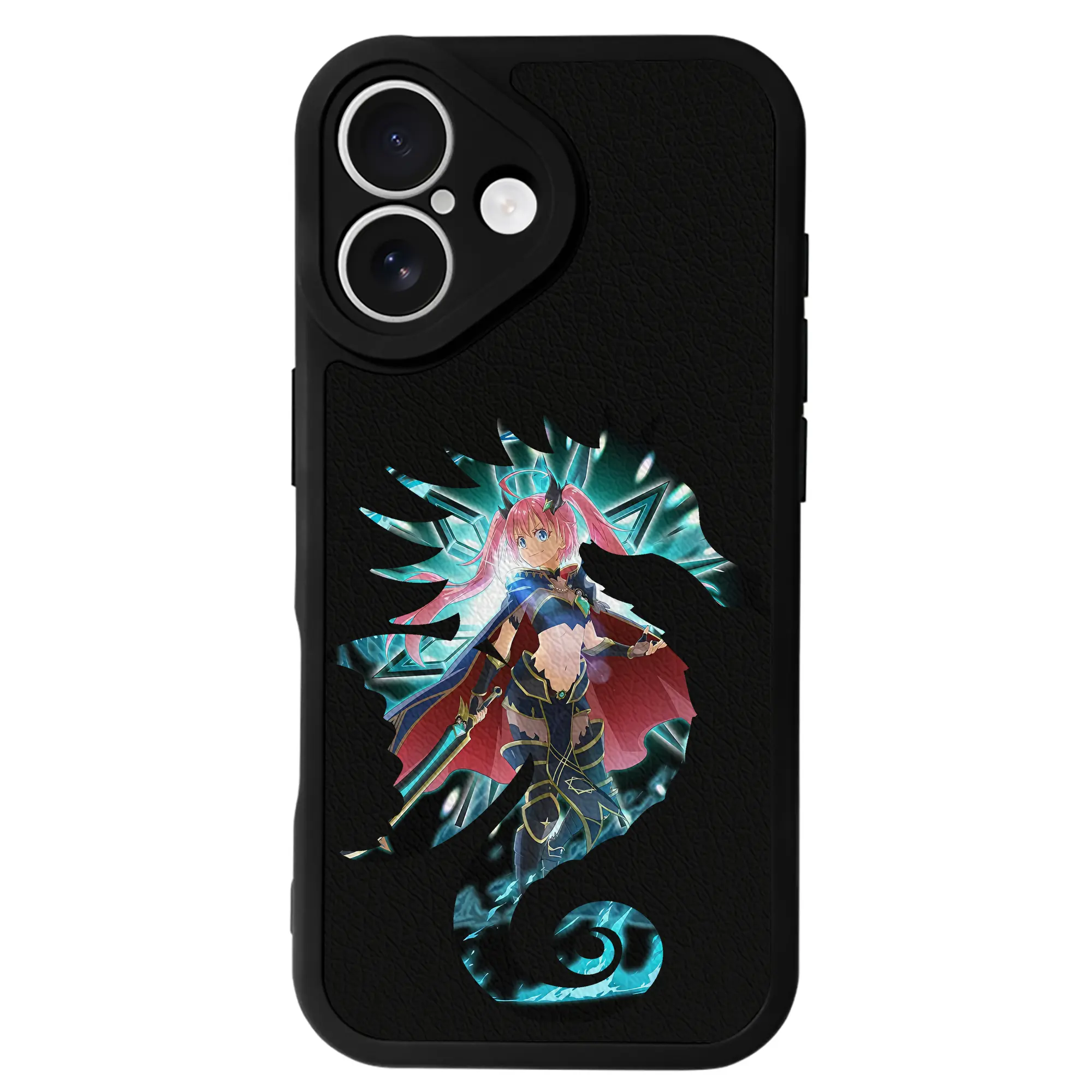 転生したらスライムだった件 グッズ,ミリム・ナーヴァ - IPhone 16シリーズ対応 ・ シリコンスマホケース ・ レザー調 ・ 高精度フィット ・ 耐衝撃 ・ ワイヤレス充電対応 ・ 精密カット